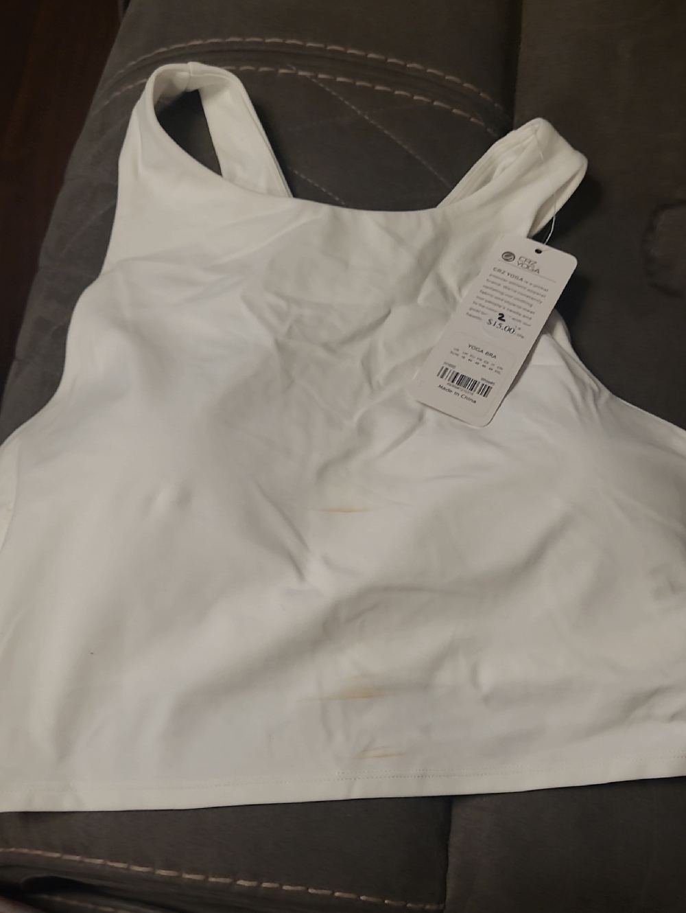CRZ YOGA White Cropped Athletic Tank Top